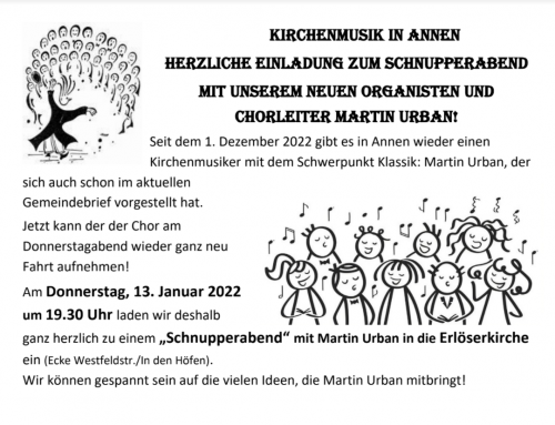 Kirchenmusik in Annen, Einladung 13.01.1022
